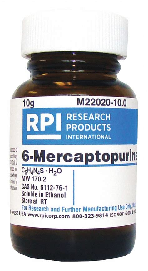 RPI 6-Mercaptopurine, 5 g Powder - 31FZ99|M22020-5.0 - Grainger