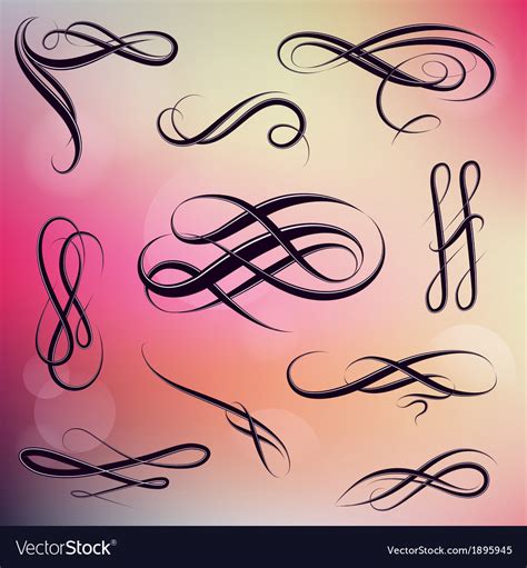 Calligraphy swirls Royalty Free Vector Image - VectorStock