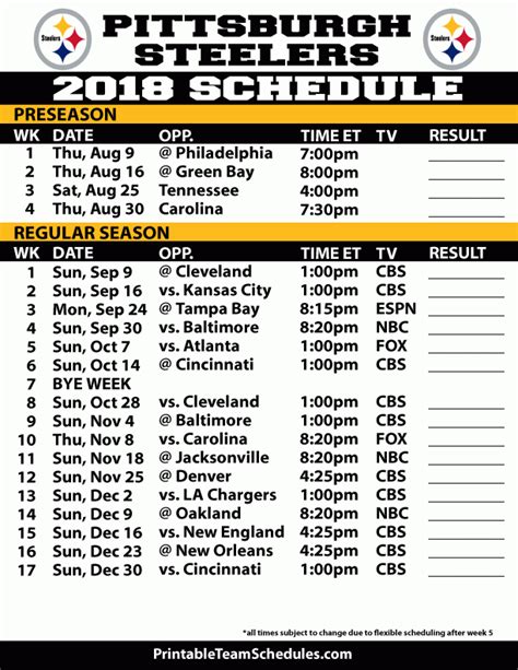 Nfl Pittsburgh Steelers Schedule 2024 - Fey Mandie