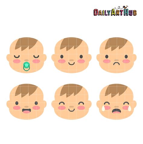 Baby Boy Faces Clip Art Set – Daily Art Hub // Graphics, Alphabets & SVG