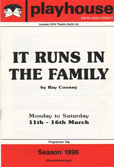 It Runs in the Family (1996) | Erith Playhouse