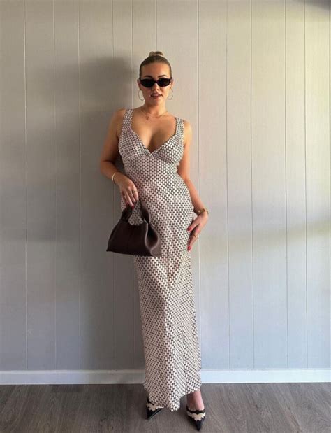 Casee Brim In Checked Neckline Long Dress - K4 Fashion