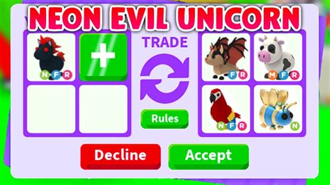 Trading NEON EVIL UNICORN in RICH ADOPT ME SERVER (Got My DREAM PET) - YouTube