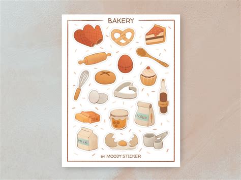 Printable Baking Sticker Sheet Bakery Stickers Goodnotes Stickers ...