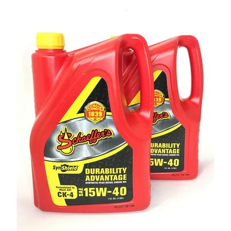 Schaeffers 0700CK4-006S SynShield 15W-40 Diesel Engine Oil for Heavy Truck Duty Service - 2 ...