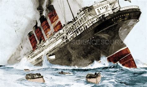 WWI, Sinking of the RMS Lusitania, 191 | Stock Image - Science Source ...