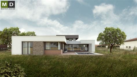 Luxury low energy bungalow with a flat roof - Osnice | MD architects