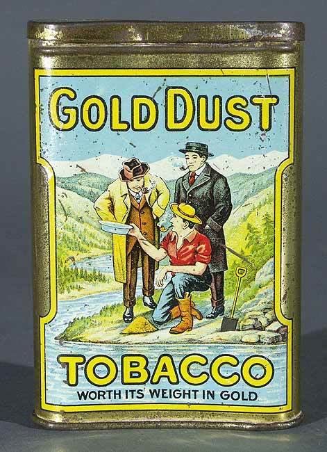 GOLD DUST TOBACCO POCKET TIN CAN - The Antique Advertising Expert