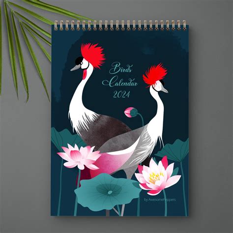 2024 Birds Calendar, 2024 Illustrated Wall Calendar, 2024wall Calendar, Monthly Hanging Calendar ...