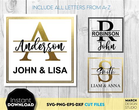 Split Monogram Svg, Monogram Fonts Svg, Family Monogram Svg, Split ...