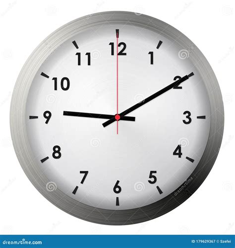 Analog metal wall clock stock image. Image of sign, circle - 179629367