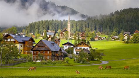 architecture, Town, Building, Austria, Wood, House, Church, Villages, Nature, Trees, Forest ...