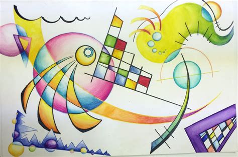 Wassily Kandinsky Non-Objective Color Pencil and Watercolor Pencil Painting - Create Art with ME