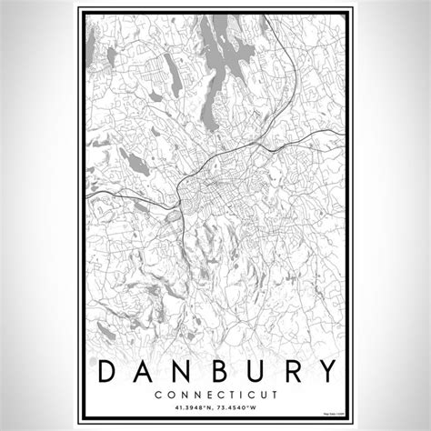 Danbury - Connecticut Map Print in Classic — JACE Maps