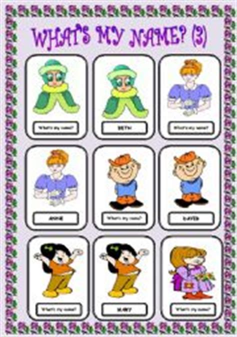 WHAT´S MY NAME? game 3/3 - ESL worksheet by wakebeauty