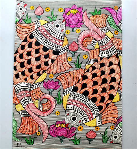 Madhubani Drawing at PaintingValley.com | Explore collection of Madhubani Drawing