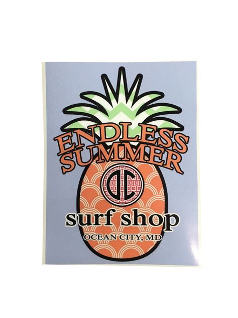 Endless Summer Surf Shop Pineapple Sticker | OCMD Surf Shop