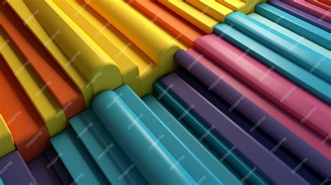 Premium AI Image | 3D background with colorful geometric stripes