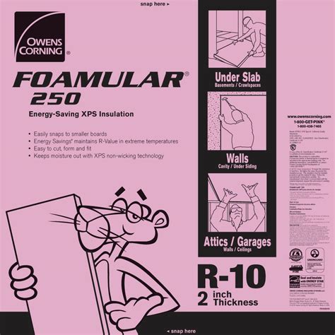 Owens Corning FOAMULAR 250 2 in. x 48 in. x 8 ft. R-10 Scored Squared ...