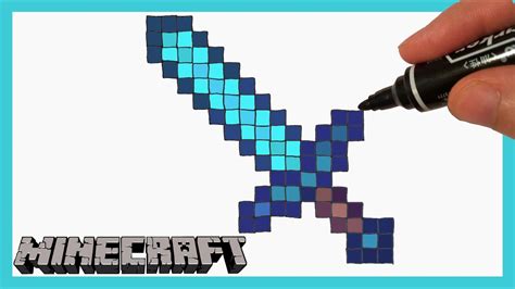 How To Draw A Minecraft Diamond Sword Drawingnow