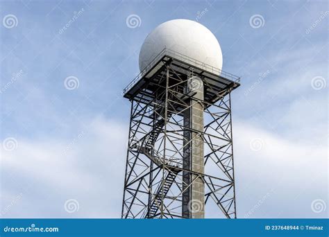 Meteorology Radar Weather Forecast Station Sphere Tower Stock Photo - Image of observation, dome ...