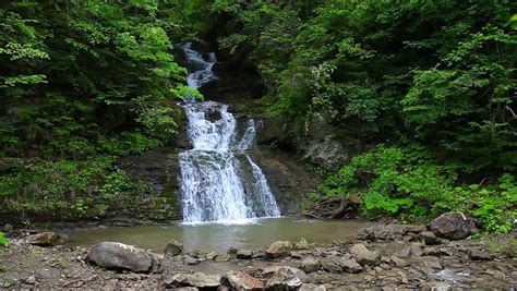 Tranquil Waterfall Scenery in the Stock Footage Video (100% Royalty ...