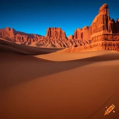 Photorealistic desert landscape on Craiyon