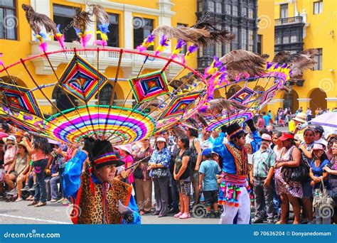 Local Men Dancing during Festival of the Virgin De La Candelaria in Lima, Peru Editorial Stock ...