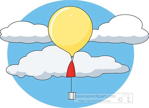 Weather Clipart - weather-balloon-in-the-clouds - Classroom Clipart