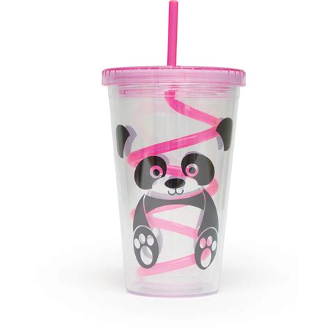 Panda Straw Cup - Multi (16oz) | IWOOT