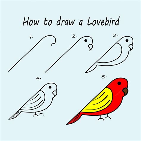 Étape Par étape Pour Dessiner Un Oiseau. Tutoriel De Dessin D'un Oiseau. Cours De Dessin Pour ...