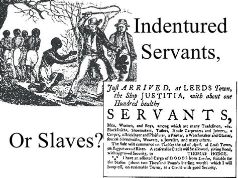 Indentured servants or slaves