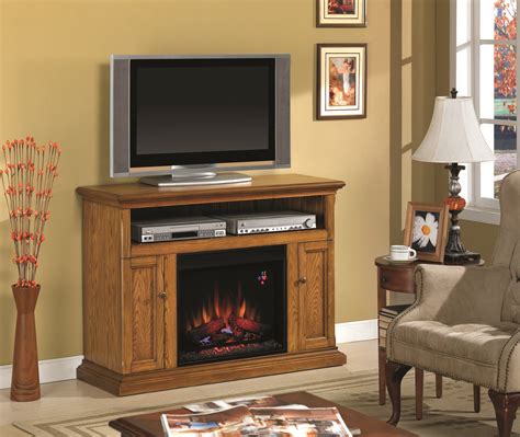 47.25 Cannes Antique Oak Entertainment Center Electric Fireplace - 23MM378-O103