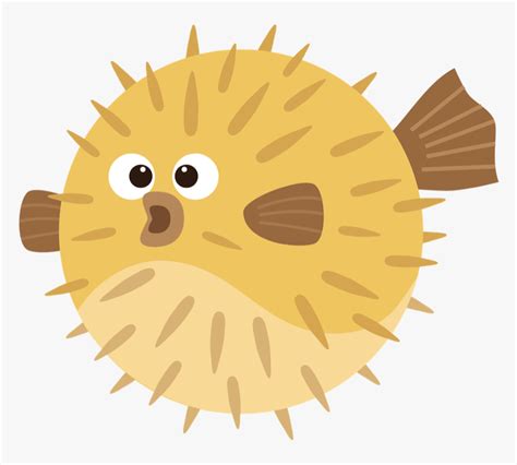 Clip Art Cartoon Puffer Fish - Puffer Fish Cartoon Png, Transparent Png ...