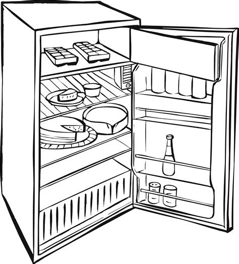 Refrigerator Drawing at GetDrawings | Free download