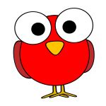 Red folk art bird vector clip art | Free SVG