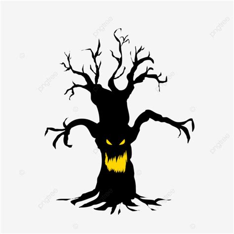 Halloween Tree Spooky Silhouette Vector, Halloween, Tree, Silhouette PNG and Vector with ...