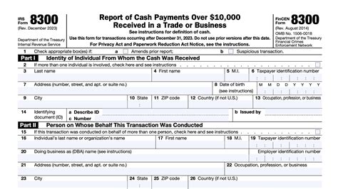 IRS Form 8300 Instructions - Reporting Large Cash Transactions