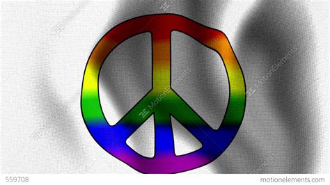 Waving Flag Rainbow Peace Sign Stock Animation | 559708