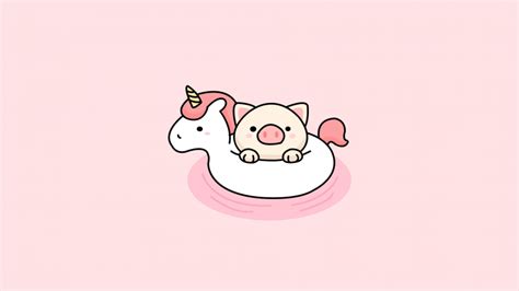 Kawaii unicorn Wallpaper 4K, Cute unicorn, Kawaii pig