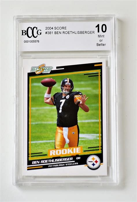 2004 Score Ben Roethlisberger Beckett Slabbed Gem Mint 10 rookie card ...