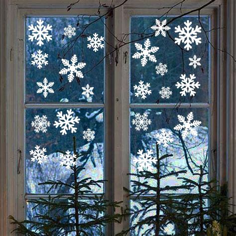 Reactionnx Christmas Decorations Snowflake Window Clings Snowflakes Stickers Windows Decals for ...