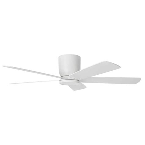 Home Decorators Collection Britton 52 in. Integrated LED Indoor Matte White Ceiling Fan with ...
