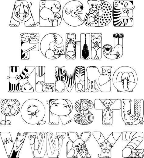 Printable Animal Alphabet Coloring Pages - ABIEWTI