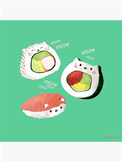 "Cute Sushi Rolls" Throw Pillow for Sale by colonelle | Redbubble