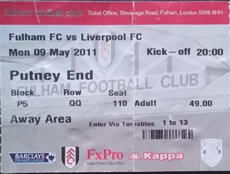 Matchdetails from Fulham - Liverpool played on Monday 9 May 2011 ...