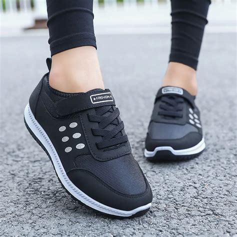 QEJEVI Women Sports Walking Shoes Comfortable Winter Sneakers Outdoor Jogging Hook&loop and Lace ...