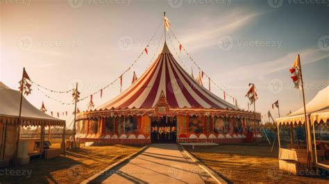 Circus tent, carnival tent at the amusement park. Generative Ai ...