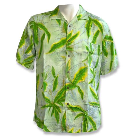 Mens Rayon Shirt Green Floral – Merco Trading Company