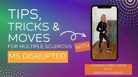 Standing Exercises for Multiple Sclerosis: Chest Press with Resistance Bands - YouTube